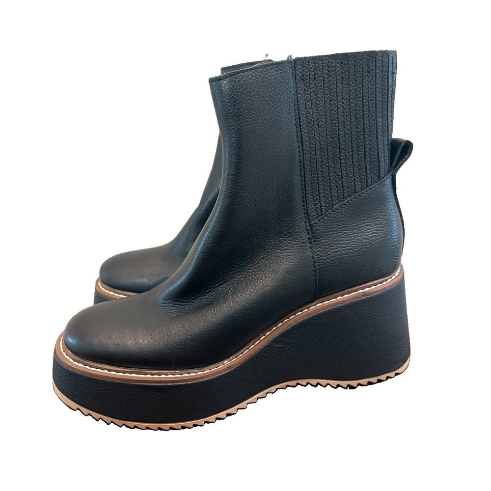 Dolce Vita Tattler Chelsea Boots Lug Sole Platform Black Moto 6.5 Goth Minimal